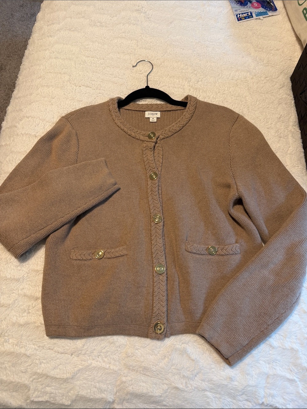 J. Crew outlet women’s Tan Knit Button-Up Cardigan Jacket
